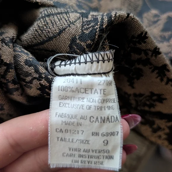 Vintage Cheongsam Qipao Mini Zippered Dress Black Gold Women's Small - Picture 7 of 8